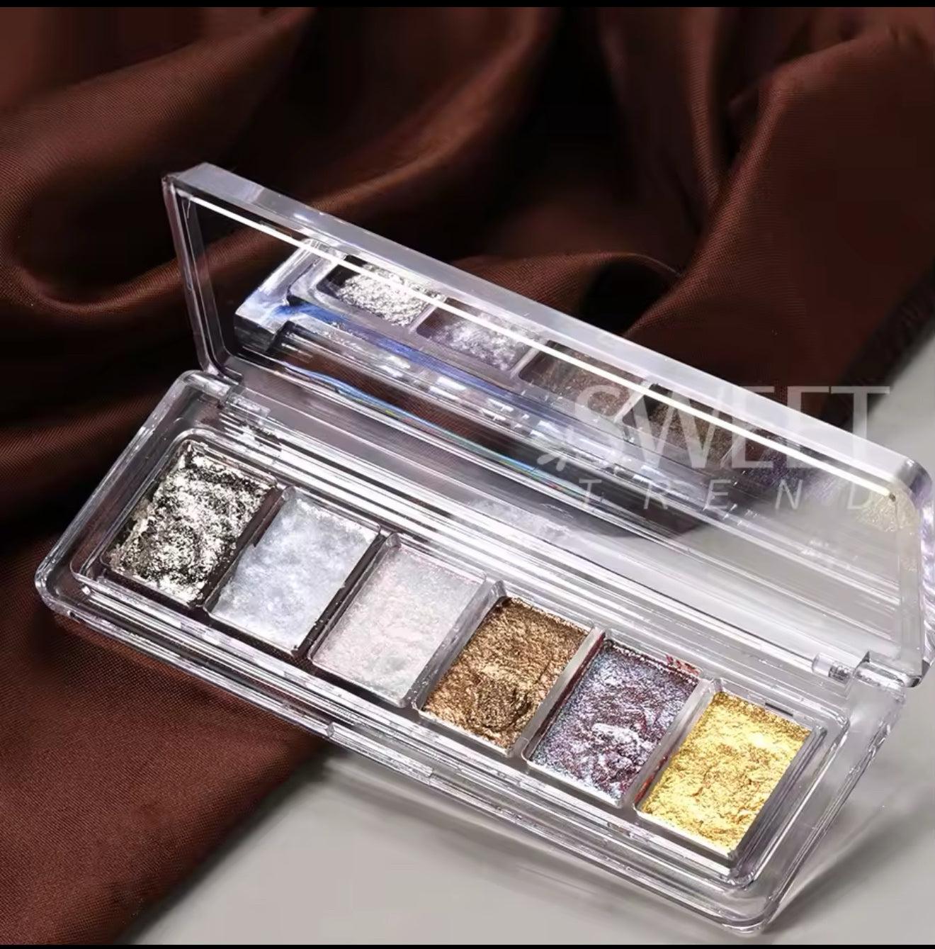 6 Colors Super Bright Solid Nails Pigment Fire Opal Crystal Chrome Glitter Powder