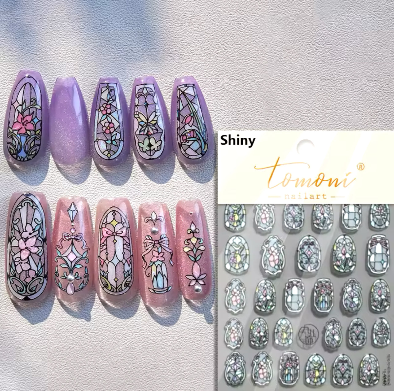 Retro Glazed Rococo Flower Window Frame Embossed Nail Art Stickers Black