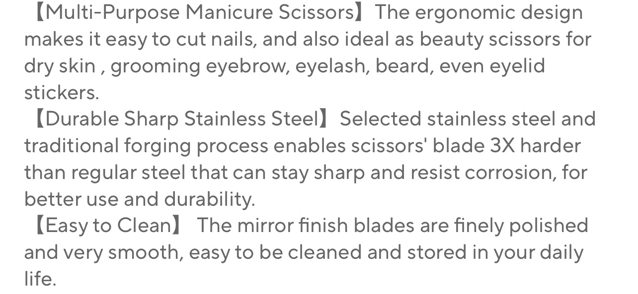 Russian Manicure Scissors Straight Tip Professional Stainless Steel