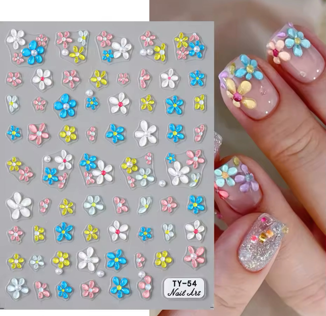 Flowers 5D Stickers Decorations for Manicure