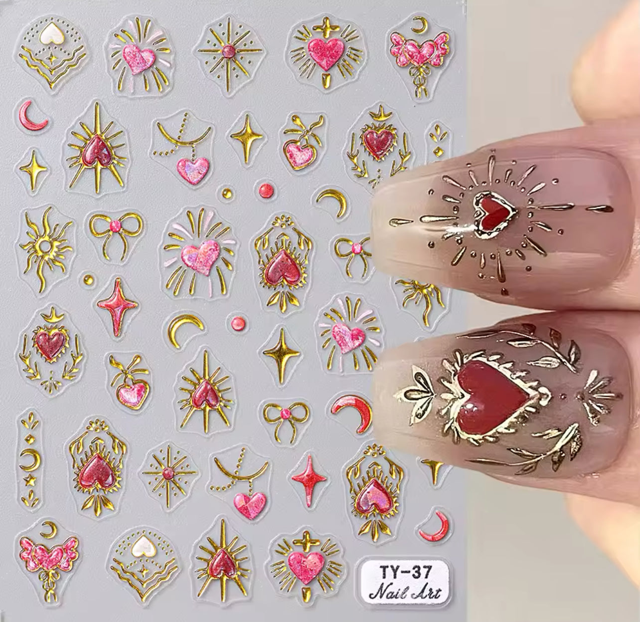 Hearts 5D Stickers Decorations for Manicure