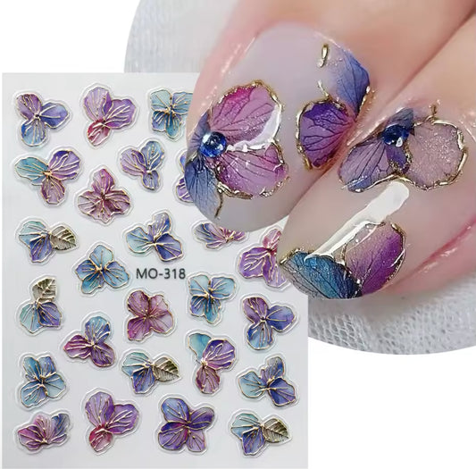 Bronzing Hydrangea Flower Nail Sticker