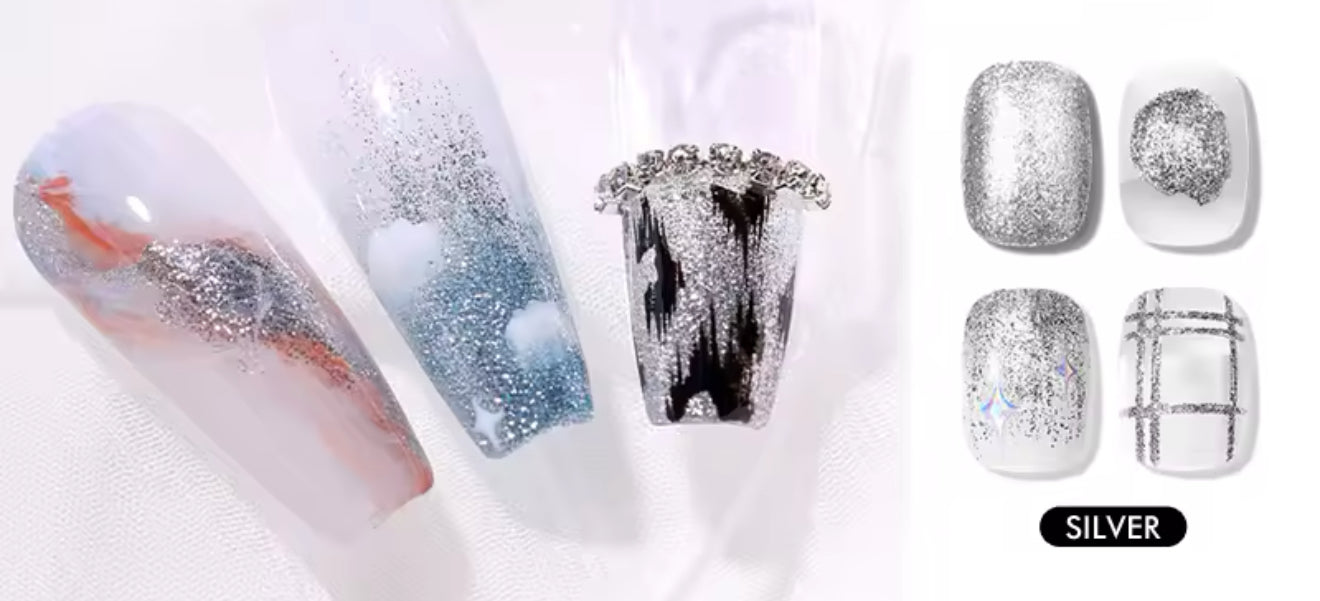 High Density Platinum Gel Polish Semi-solid 5G Reflective Silver Glitter Paint