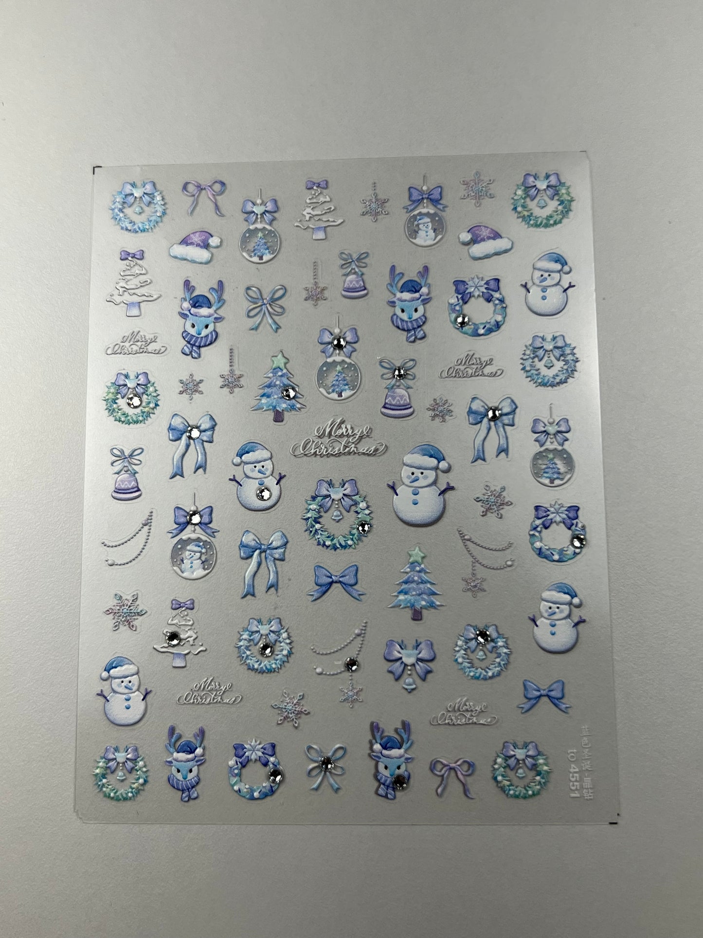 Crystal Diamond Luxury Nail Art Stickers Blue
