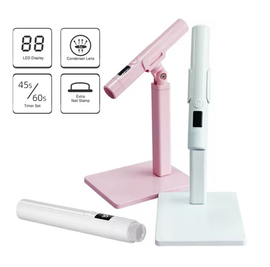 Portable Mini Led UV Lamp for Nails Gel Dry Cordless and Rechargeable Resin Curing UV Light White