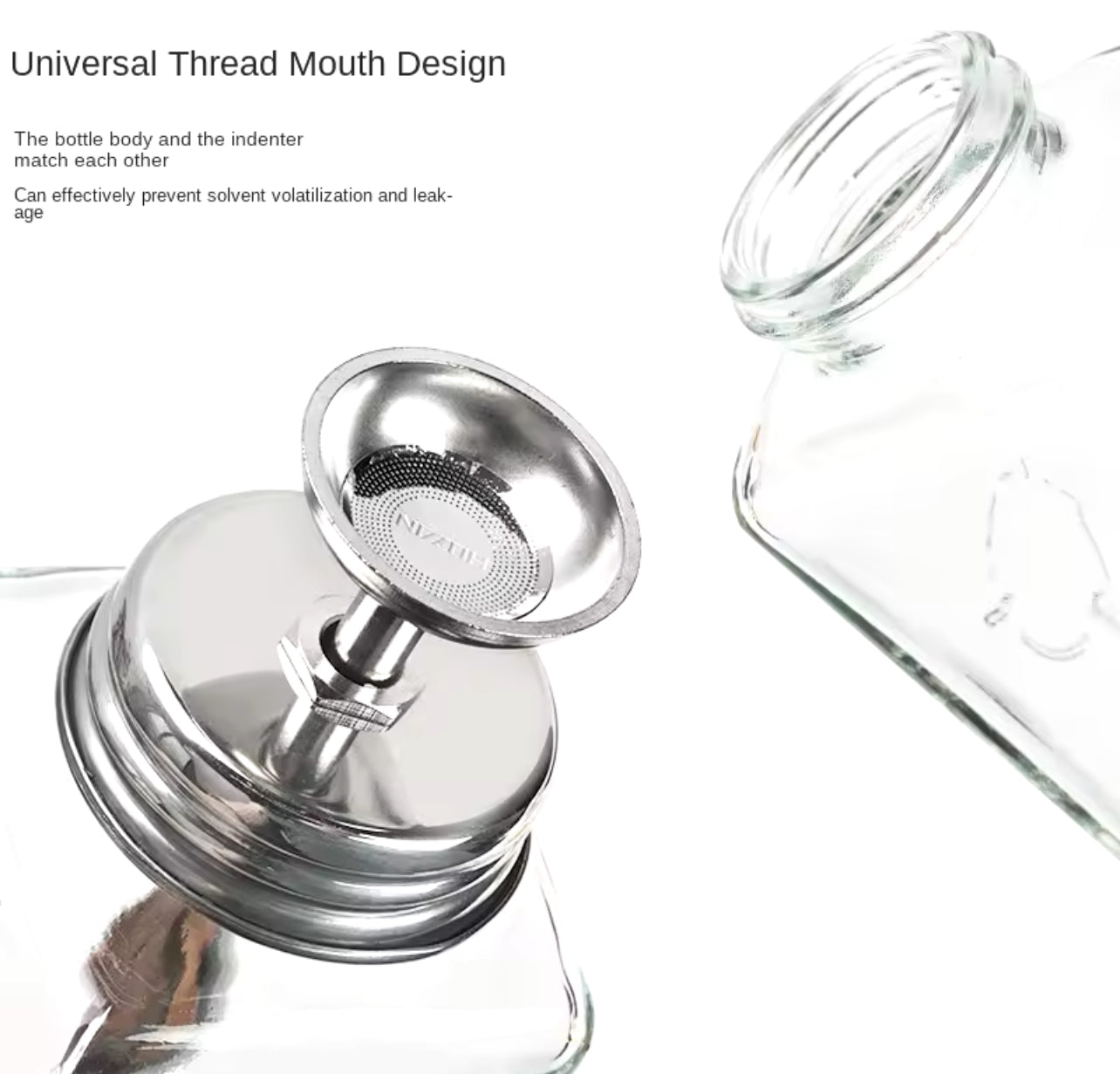 Nail glass bottle press funnel crystal 180ml