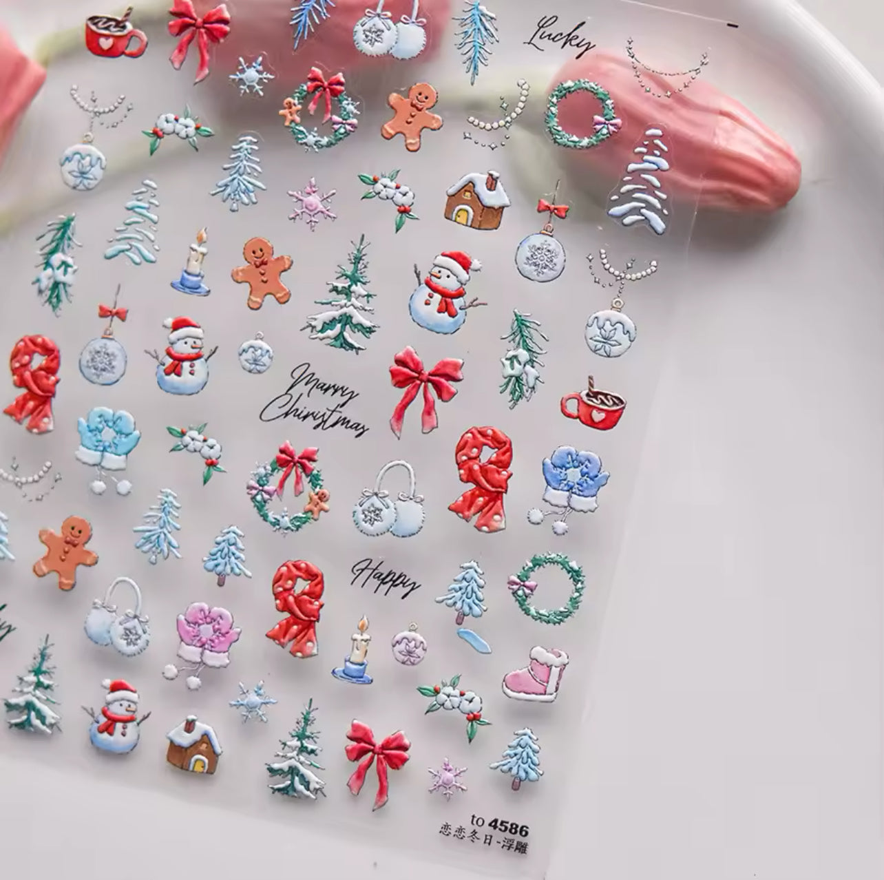 Christmas Embossed Nail Stickers no.4586